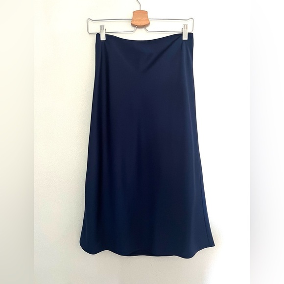 J Crew factory antique navy slip midi skirt size xs - Picture 4 of 7